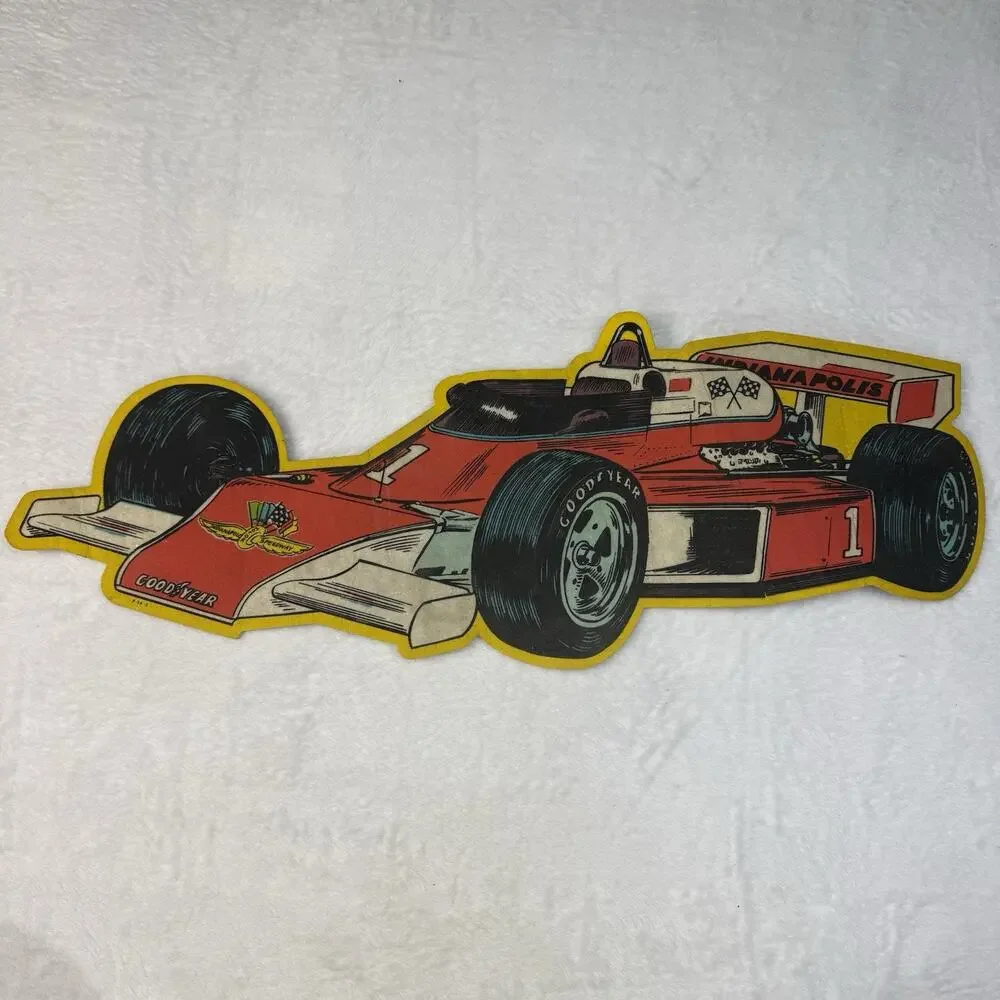 Vtg Race Car Indianapolis Motor Speedway Large Felt Banner 9x23